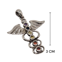 Amuleto Plata Caduceo 3 cm