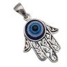 Amuleto Plata Mano Fatima Labrada 2,5 cm con Ojo Turco