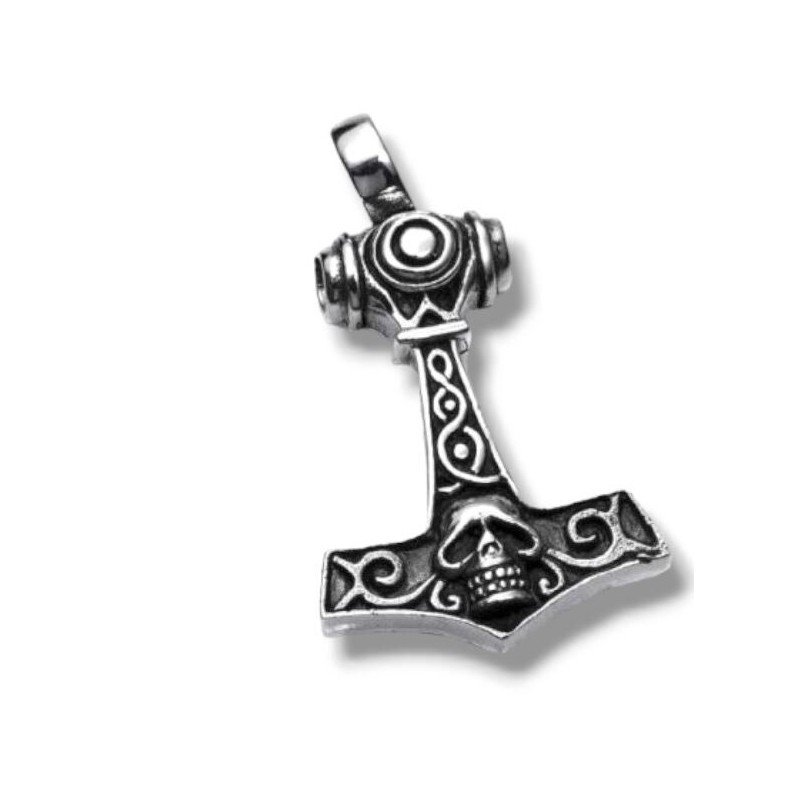 Amuleto Plata Martillo de Thor 3,2 cm (Calavera)           