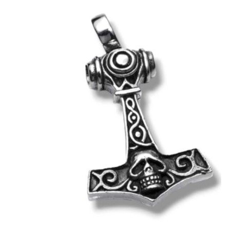 Amuleto Plata Martillo de Thor 3,2 cm (Calavera)           