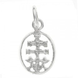 Amuleto Plata Cruz Caravaca 1,4 cm Oval ·