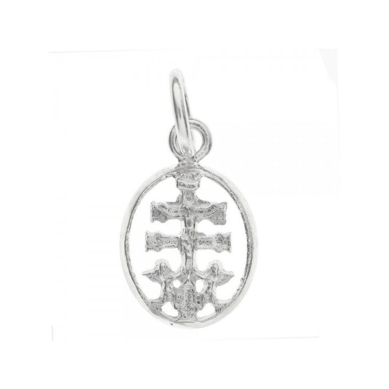 Amuleto Plata Cruz Caravaca 1,4 cm Oval ·