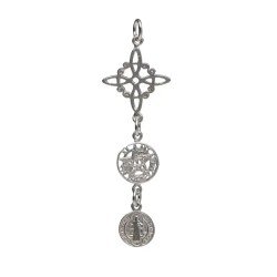Amuleto Plata Triple Protección Nudo Brujas, Tetragramatón