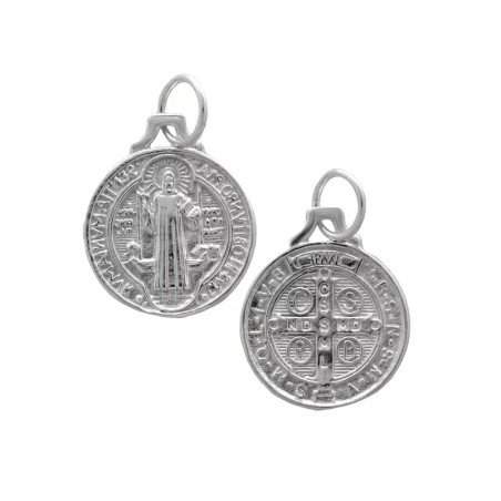 Amuleto Plata Medalla San Benito (Reverso Cruz 2,5 cm)