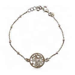 Pulsera Plata Tetragramatón c/ bolas 16-19 cm Ajustable